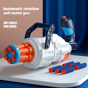 Rotating soft bullet gatling gun Manual Soft Air Gun Game Gun Safety Sponge Bullet Boys Toy Gun Halloween Christma Birthday Gift